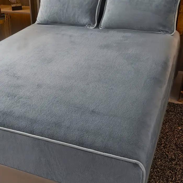 Drap de lit 1 pièce en velours de lait de couleur unie