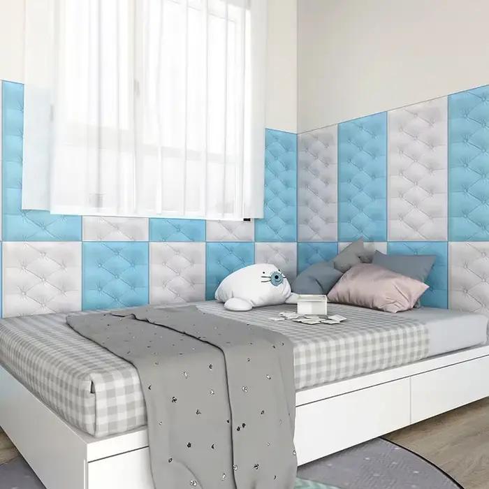 Lit entourant couverture souple tête de lit Anti-collision 3d autocollant mural auto-adhésif Tatami bébé dossier chambre fond
