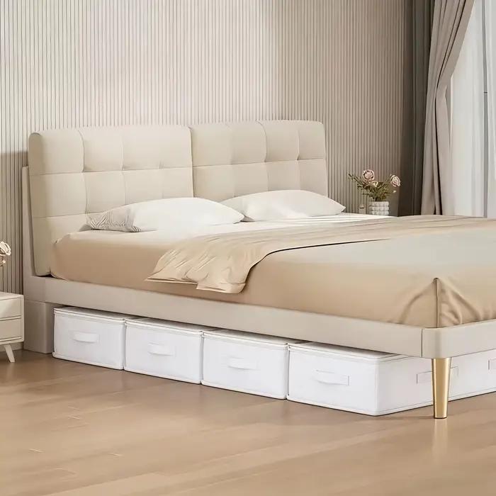 3 boîtes de rangement sous le lit blanches | Pliable