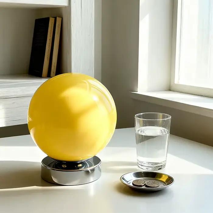 Lampe de table sphérique en verre de Murano, style vintage rétro, lampe de chevet à 3 tons de lumière douce et diffuse pour chambre à coucher simple, table de nuit, maison