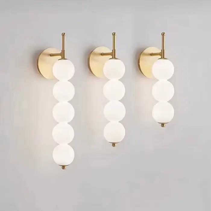 Tête de lit applique chambre style nordique moderne minimaliste lampe en verre pour couloir
