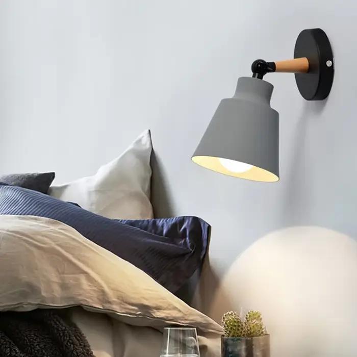 Lampe murale nordique en bois massif, LED, design minimaliste et créatif, pour chambre à coucher, salon, couloir, lampe de chevet, éclairage décoratif