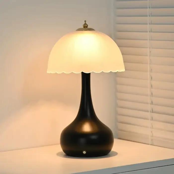 Lampe de Chevet Nordique de Luxe, Lampe de Table Décorative en Forme de Gourde pour Chambre à Coucher, Lampe de Nuit Créative en Verre Rétro, Lampe de Bureau pour Gîte