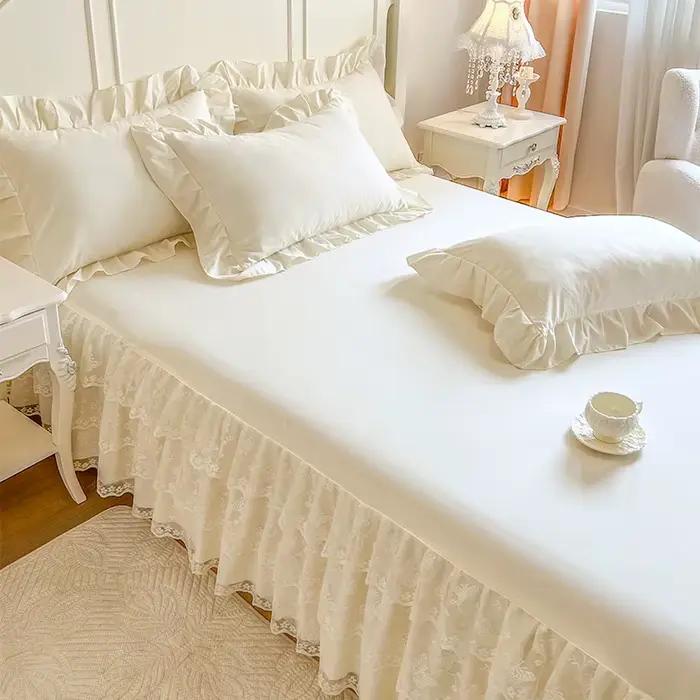 Maison exquise européenne dentelle douce respirant couvre-lit