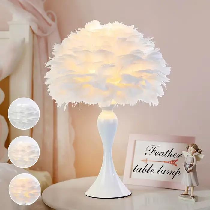 Veilleuse LED en plumes pour chambre à coucher