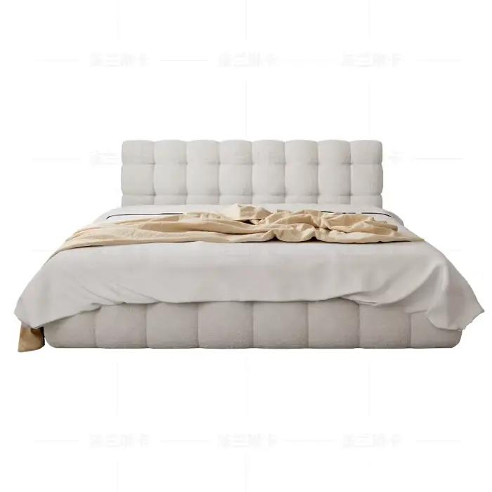 Lit double moderne 180x200cm en bois pour adultes, lit d'hôtel simple, ensemble complet de meubles de chambre à coucher