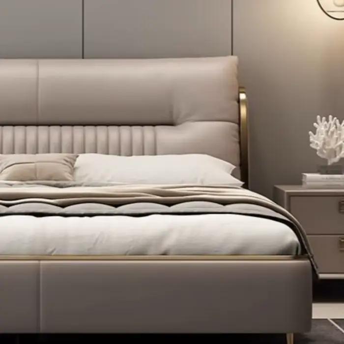 Lit double en cuir Nappa