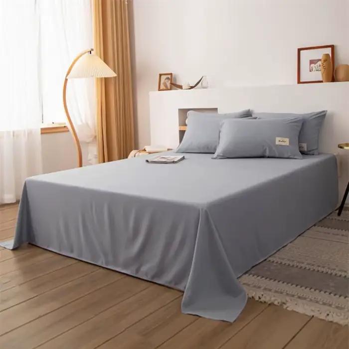 Drap de lit plat en coton lavé