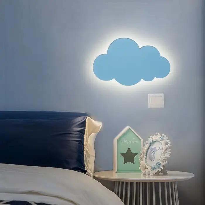LED nuage applique murale pour chambre enfants pépinière enfants applique murale lampe latérale art déco appliques mur côté lampe luminaires