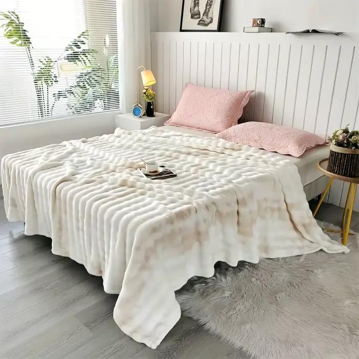 Couverture de lit luxueuse en fausse fourrure de lapin – Jeter doux