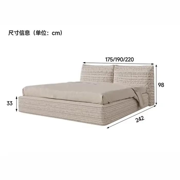 Cadre de lit double 180x200cm en bois massif