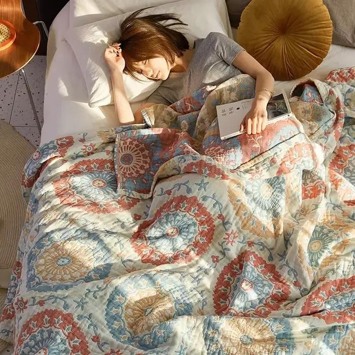 Couvre-lit en mousseline 100% coton
