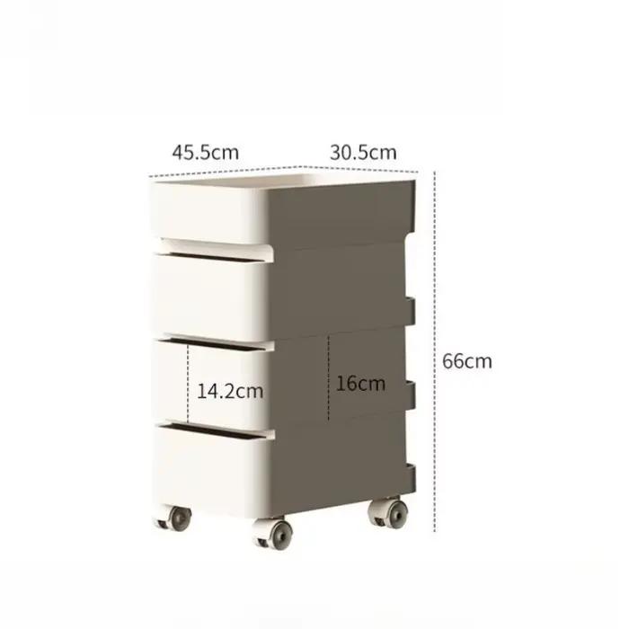 Table de chevet mobile design, unité de rangement moderne avec chariot poussoir pour petits espaces, organisateur de chambre compact