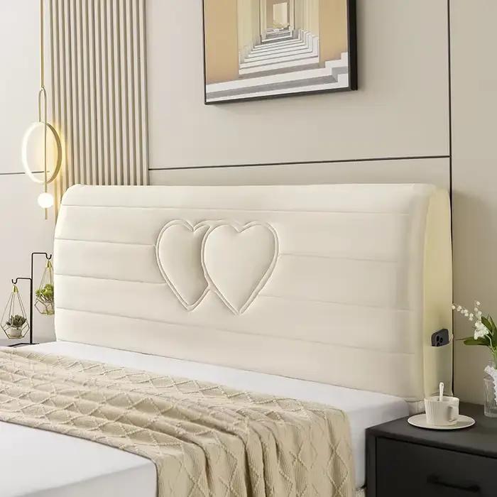 Housse de tête de lit matelassée en velours tout compris
