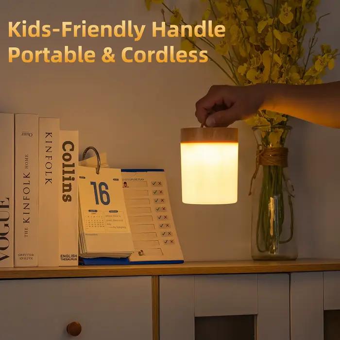 Lampe de chevet tactile RVB rechargeable – 16 couleurs veilleuse LED à intensité variable pour chambre d'enfants