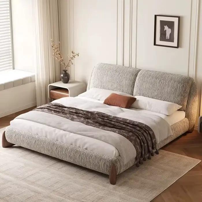 Cadre de lit double esthétique 180x200cm avec tête de lit