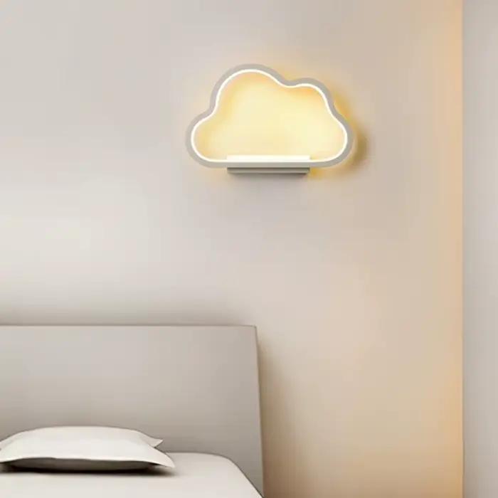 Lampe murale nuage pour chambre à coucher, lampe de chevet, dessin animé souriant, chambre d'enfant, mur de fond masculin et féminin, minimalisme créatif