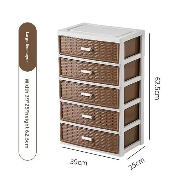 Armoire de rangement en rotin tissé
