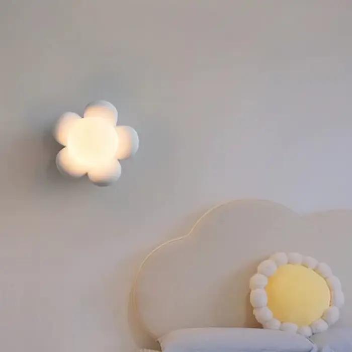 Chambre d'enfant mur LED lampe moderne résine corps fleur Style