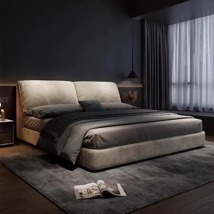 Lit Double européen rangement minimaliste lit de couchage esthétique tables de nuit multifonctions Letto Matrimoniale décoration de la maison