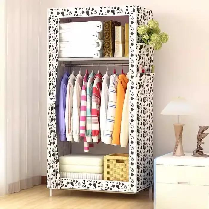 Tissu reine armoire chambre simple pliant Portable