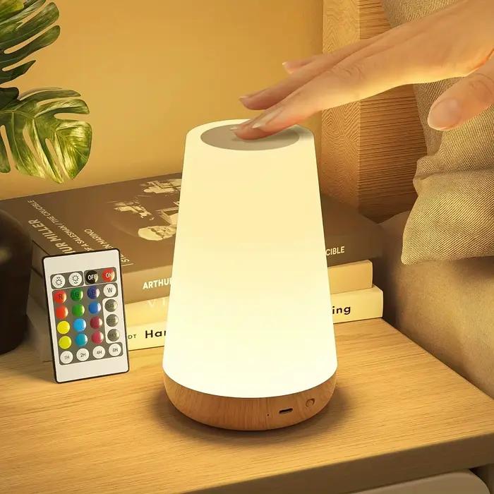 LED 13 couleur changeante veilleuse télécommande tactile USB Rechargeable RGB lampe de nuit lampe à intensité variable Portable Table lampe de chevet
