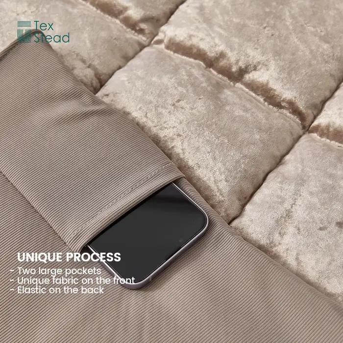 Housse de lit simple ou double matelassée et élastique pour la protection et la décoration de la chambre