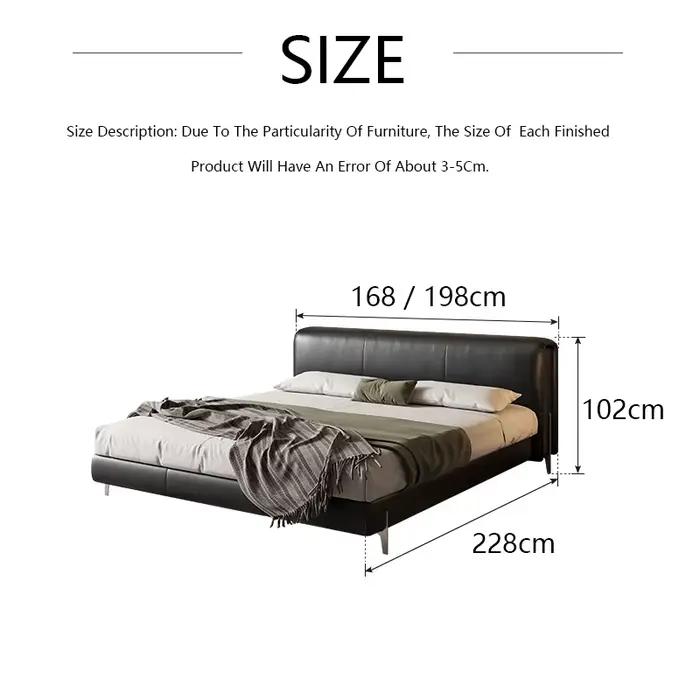 Lit souple minimaliste moderne lit en cuir chambre principale lit