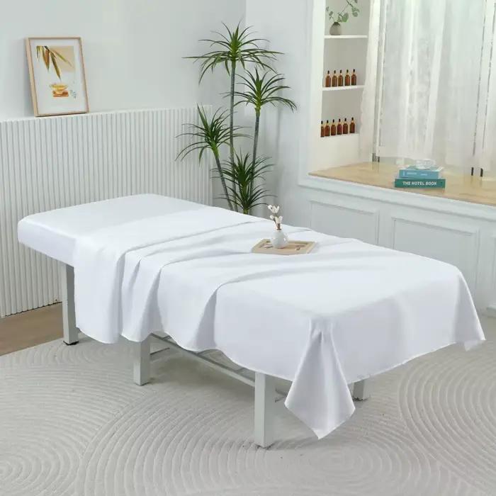 Lot de 2 draps-housses et couvre-lit pour table de massage de salon de beauté, sans trous, ensembles de draps pour table de beauté