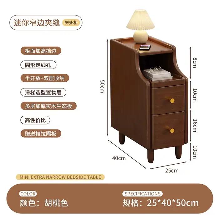 Petite armoire de chevet simple et étroite pour chambre à coucher