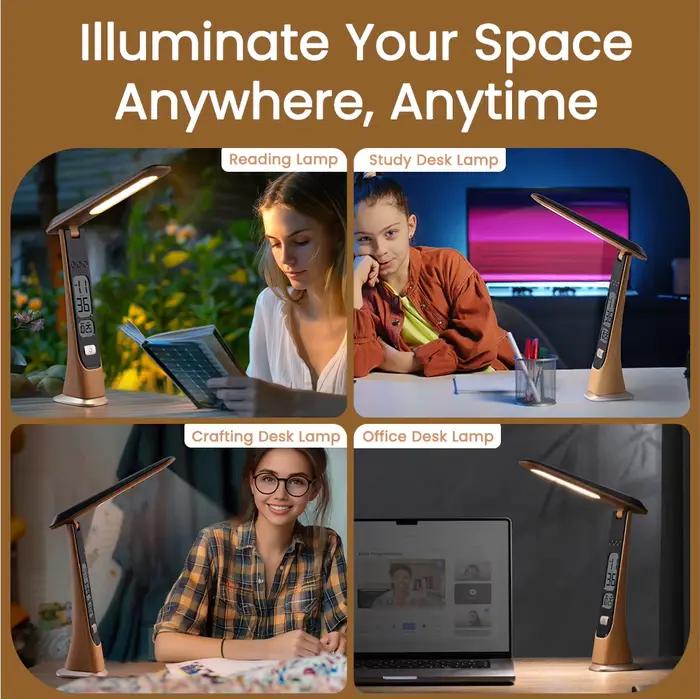 WILIT – lampe de bureau LED, veilleuse de chevet, rechargeable par USB, décoration de la maison, lampe de lecture pour bureau, étudiants, lampe de table, cadeau