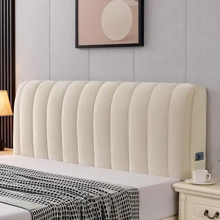 Housse de tête de lit matelassée en velours épais