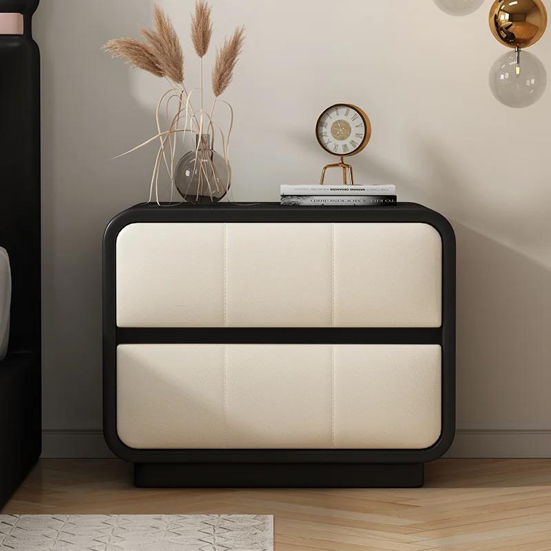 Table de chevet étroite en bois moderne avec tiroirs, commode blanche pour chambre à coucher, meuble