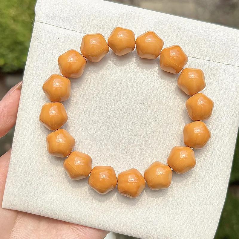 Bracelet étoile sculpté en noyer tête de singe, perles de prière Wenwan unisexe pour la méditation q