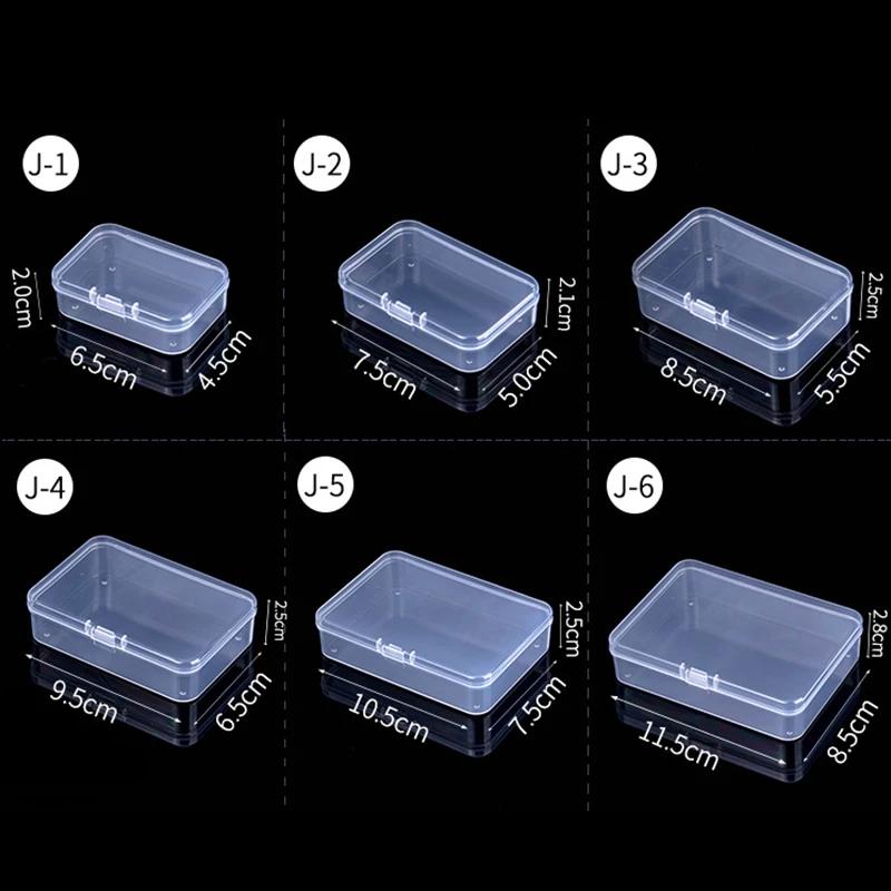 Mini boîtes de rangement rectangulaires en plastique, boîte à outils pratique givrée translucide, étui à bijoux en perles, présentoir organisateur conteneur