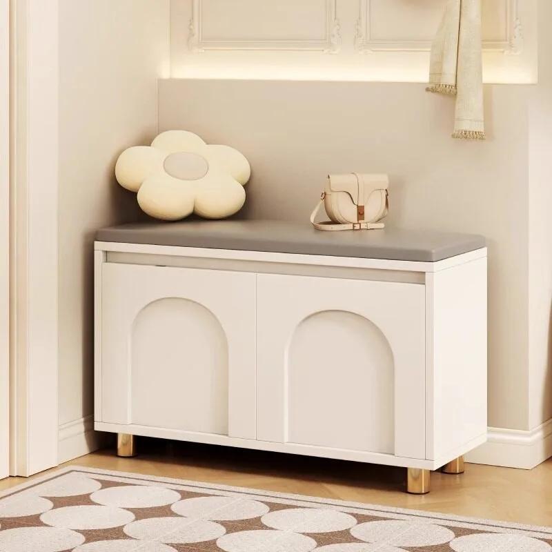 Banc d'entrée pour chaussures, banc de change de chaussures, tabouret d'arcade minimaliste de luxe pour salon, accessoires de mobilier de maison pour adultes