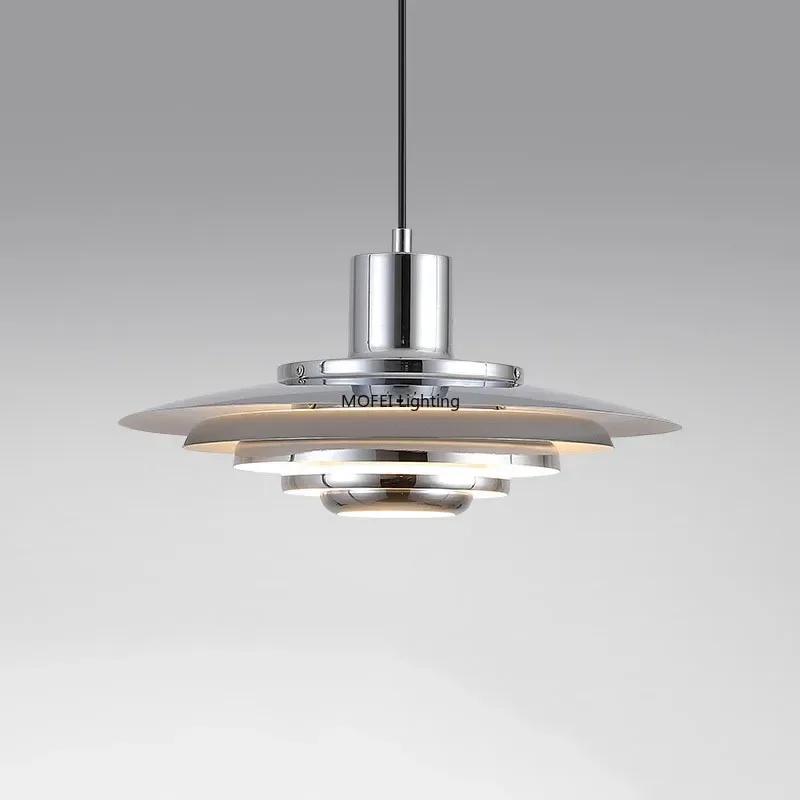 Lampe nordique blanc argent métal E27 minimalisme LED lustre Art Design cuisine chambre décoration de la maison suspension réglable