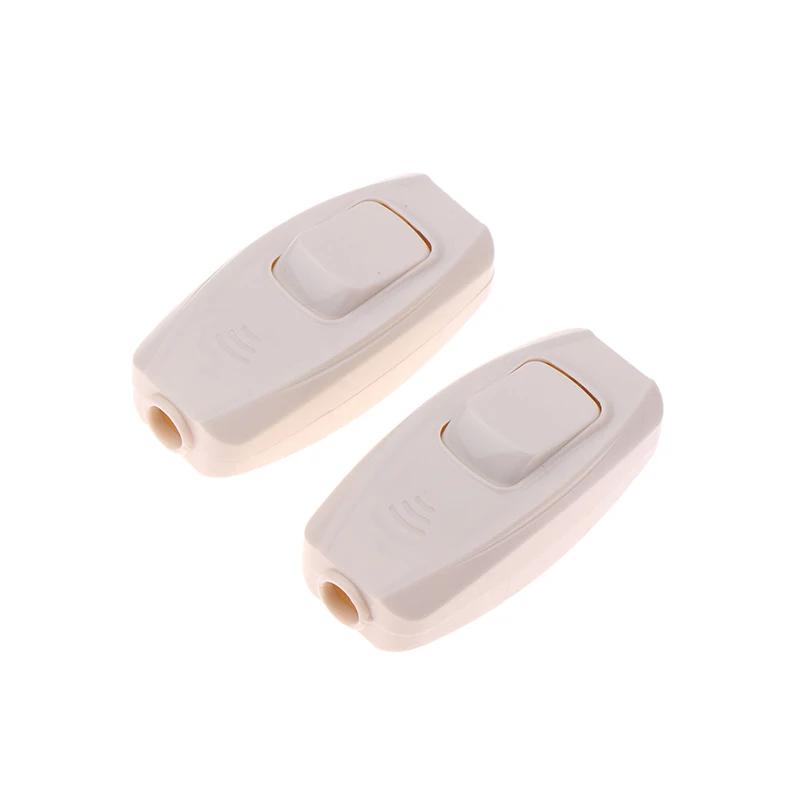 Joli à bouton-poussoir marche/arrêt en ligne blanc, lumières LED, interrupteur de commande médiane en ligne, fils engagés, lampe de chevet, interrupteur d'alimentation, 10A, 250V, 2 pièces