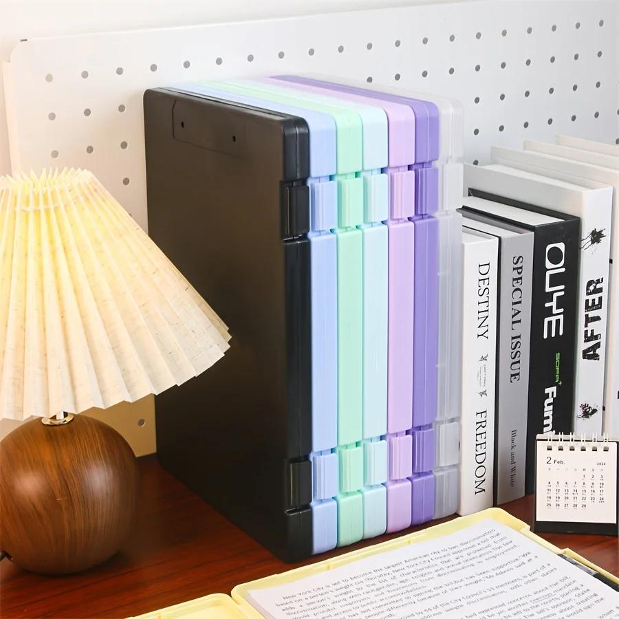 Boîte de rangement de données transparente A4, dossier, grande capacité, multifonctionnelle, pour papiers de test, livres, diplômes, Archi