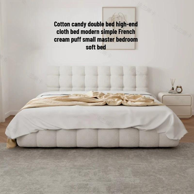 Lit double moderne 180x200cm en bois pour adultes, lit d'hôtel simple, ensemble complet de meubles de chambre à coucher