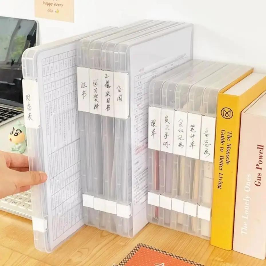 Boîte de rangement de fichiers A4, boîte transparente en plastique à Double boucle, boîte de matériel pour certificat de remise de diplôme étanche et anti-poussière