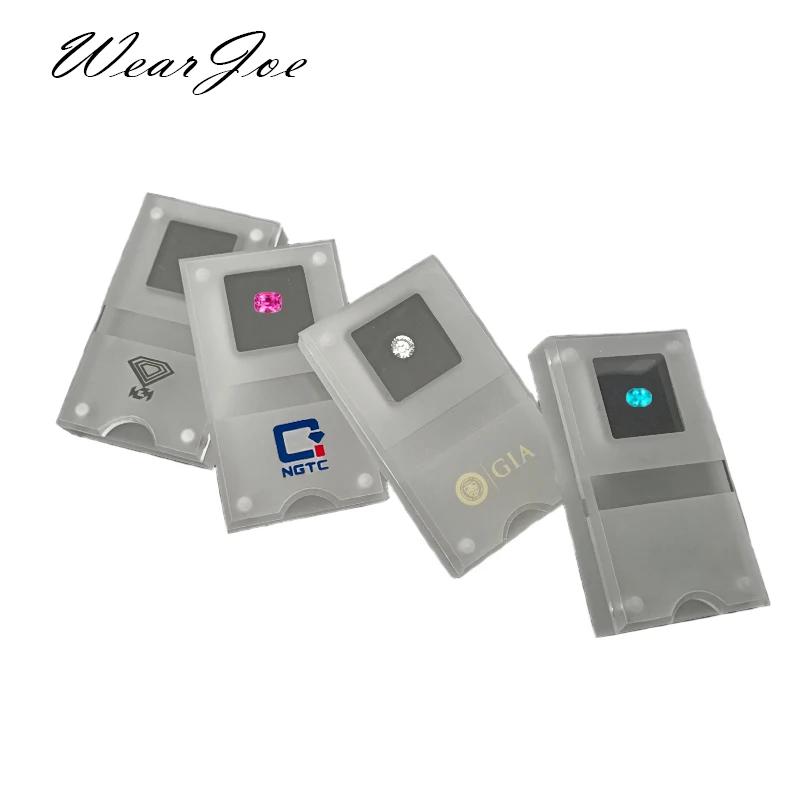 Boîte de rangement magnétique en acrylique conviviale ré pour diamants, bocaux d'affichage de pierres précieuses GIA IGI, étui standard pour perles, boîte d'emballage de pierres précieuses