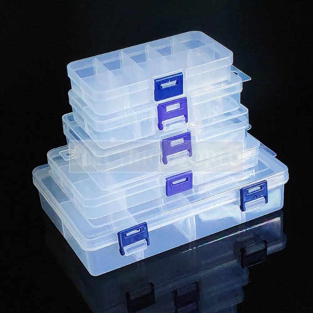 Mini boîte de rangement en plastique transparente, boîte à médicaments, boîte de rangement pour boucles d'oreilles, étui en plastique, petits contenants de rangement