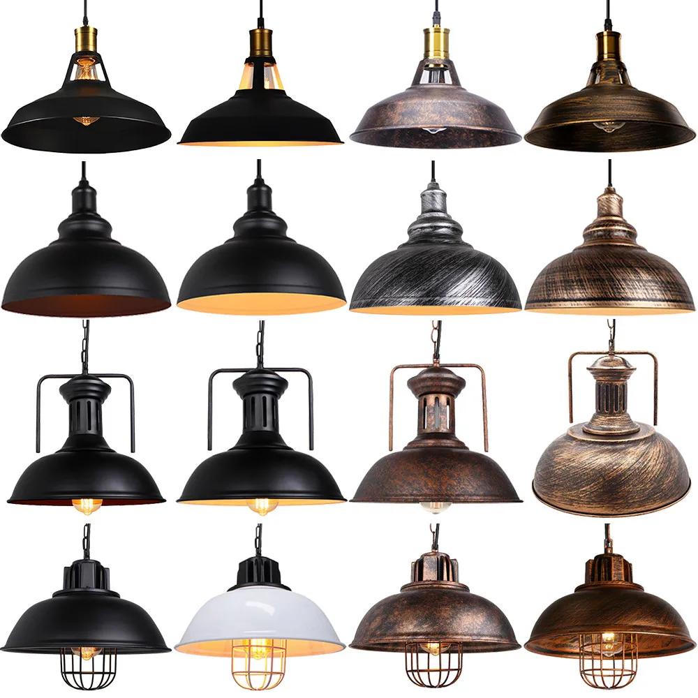 Abat-jour Edison en métal noir bronze vintage, lampe industrielle suspendue pour bar, restaurant, boutique, lustre