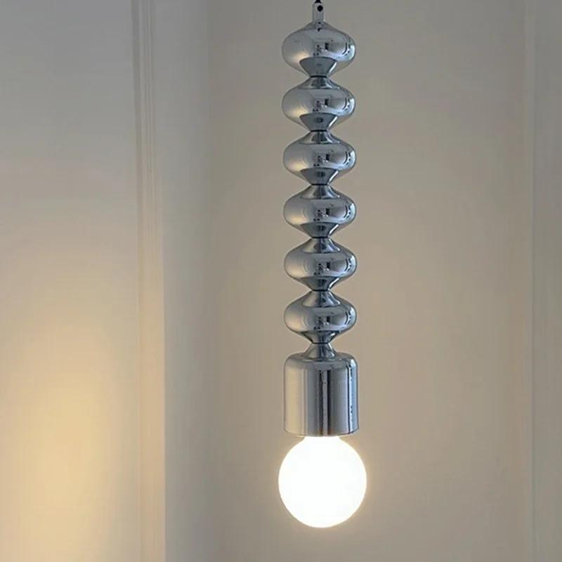 Lampe suspendue Bauhaus en argent, style nordique noir, E27, pour chambre à coucher, chevet, salon, cuisine, salle de bain, miroir, lustres