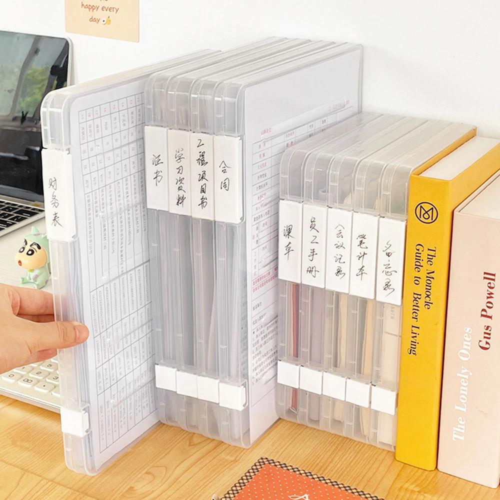 Boîte de rangement de fichiers A4, dossier Portable Transparent, étui à documents, organisateur, boîtes de Classification de papier de Test étanches et anti-poussière