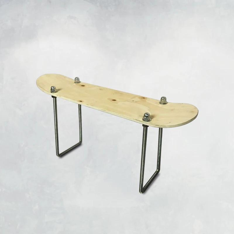 Tabouret de Skateboard en fer massif, bricolage, Double face, Design en bois naturel, banc à chaussures, chaise de Skateboard, petite Table pour la décoration de la maison
