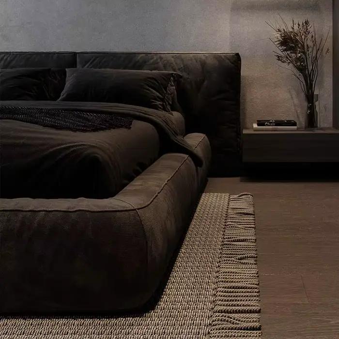 Tables de chevet lit rembourré Unique japonais Double cadre de lit français meubles de couchage Para dortoir accessoires de chambre