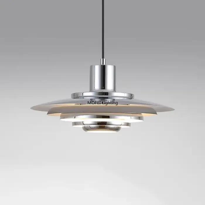 Lampe nordique blanc argent métal E27 minimalisme LED lustre Art Design cuisine chambre décoration de la maison suspension réglable