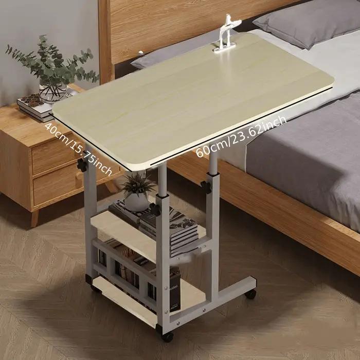 Table de chevet roulante multifonctionnelle à roulettes, table mobile réglable en hauteur, table de 